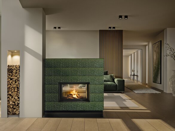 Kachelofen mit Kachel Arabesco in ofengruen | © Sommerhuber GmbH