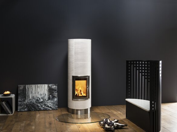 Image Full Storage Tiled Stove with flute fine schmelzweiss glossy | © Sommerhuber GmbH